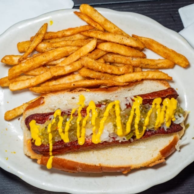 Hot-Lanta Dog With Fries.